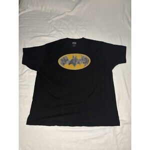 BATMAN Licensed Graphic T-Shirt Black 3XL Classic Logo Cotton Short Sleeve Tee